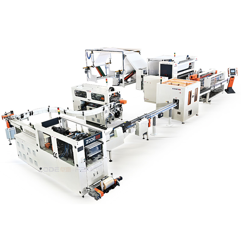 Automatic complete facial tissue production line